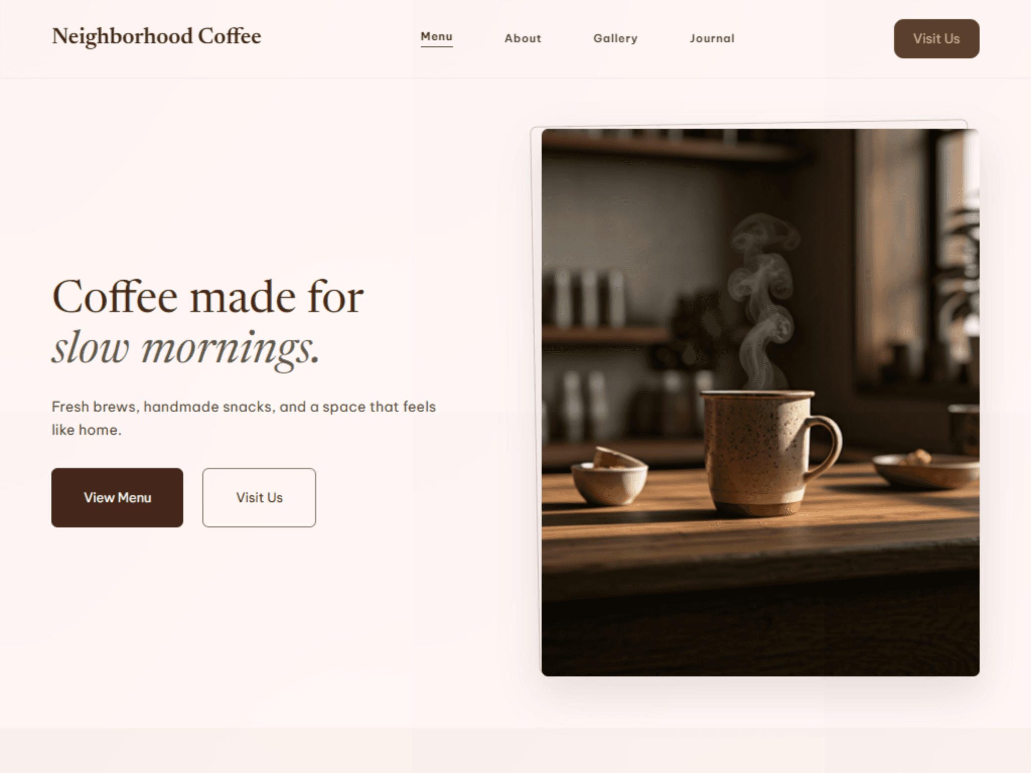 Resturant Template product interface showing food interface
